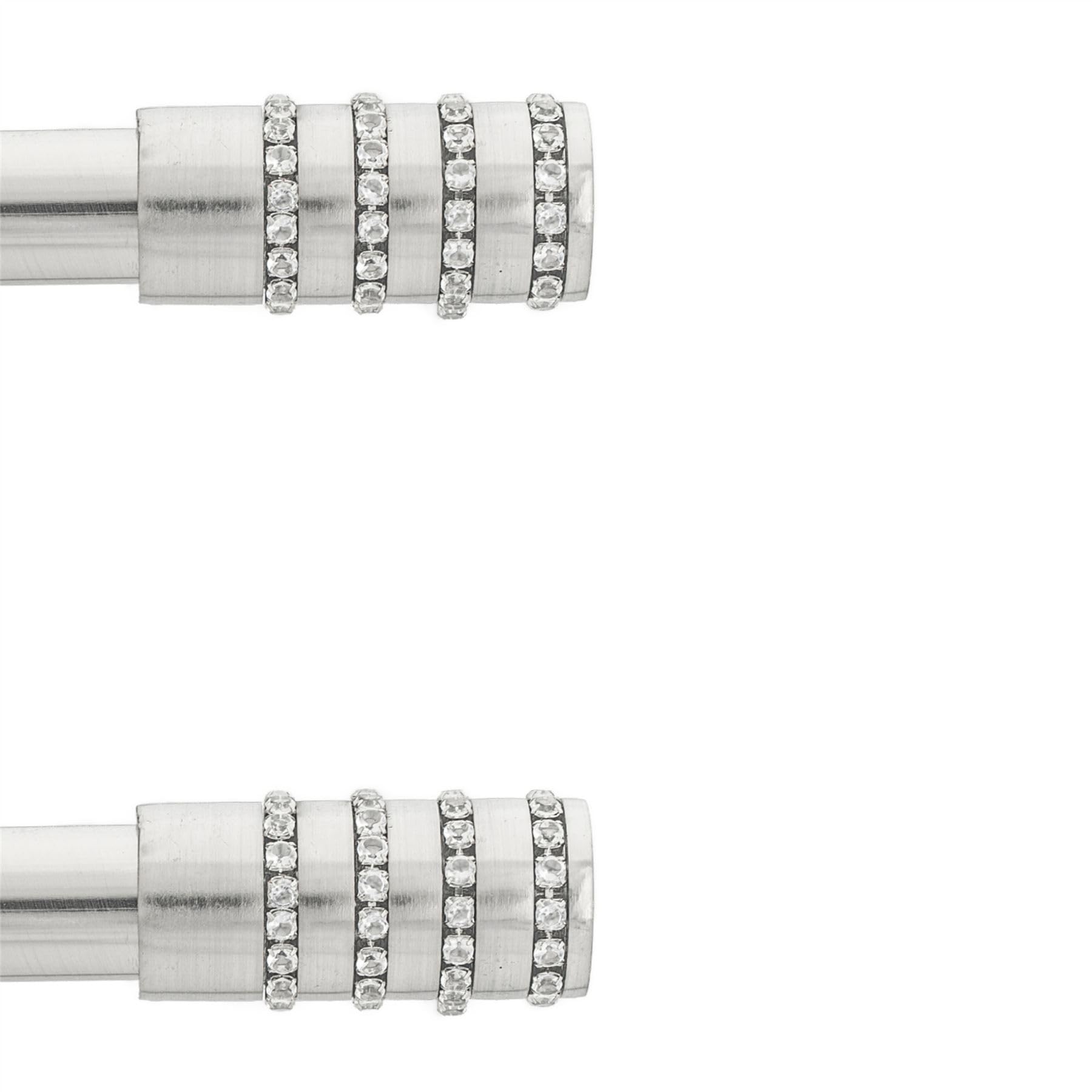 Ianpav Inox Curtain Rod Pole Finials Roseti Crystal - 25 Mm - Durable Metal Construction - Pair