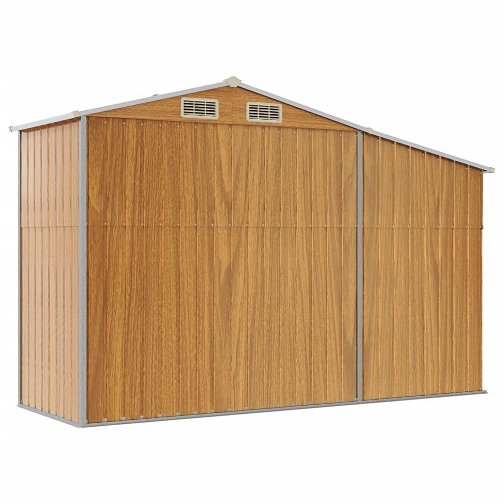 ShGaxin Brązowy domek ogrodowy 277x93x179cm stal ocynkowana, domek ogrodowy, domek do przechowywania ogrodu, domek na narzędzia ogrodowe