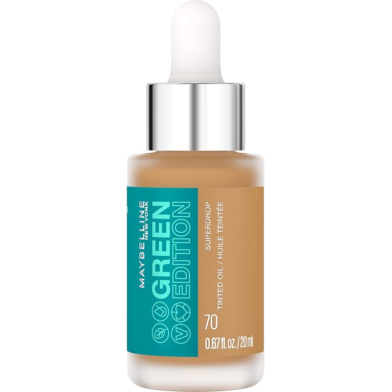MAYBELLINE Green Edition Superdrop Base Líquida com Óleo Tonalizante, Tom 70, 1 unidade