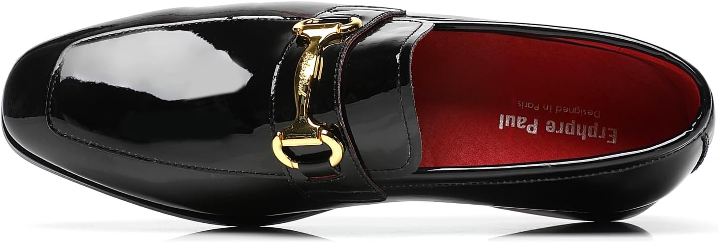 Erphpre Paul Men's Tuxedo Patent Leather Loafers Dress Shoes - Image 3