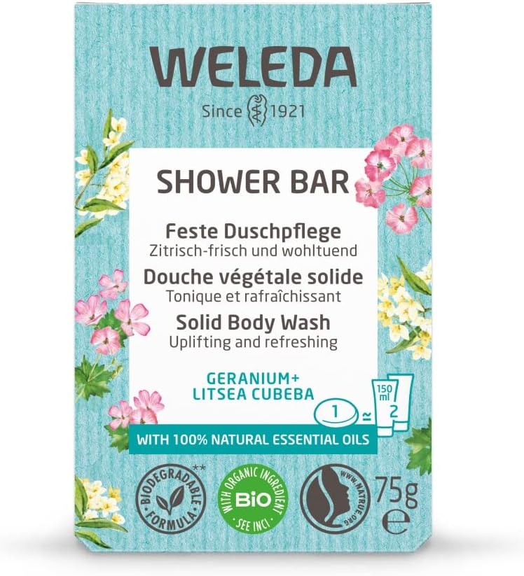 Weleda Geranium and Litsea Cubeba Shower Bar, Clear