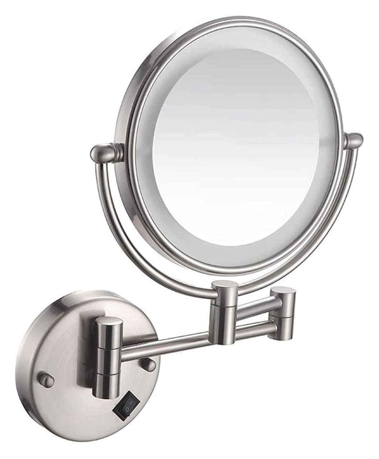 Specchio for trucco a parete in acciaio inossidabile in ottone