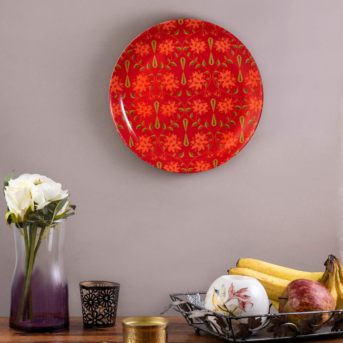 KOLOROBIA Decorative Wall Plate|Stand & Metal Hook| BABUR |Hanging Wall Plate| 10inch |Gift Box Packaging |Ceramic Wall Plate for Wall Décor I Home Décor I Living Room I Office