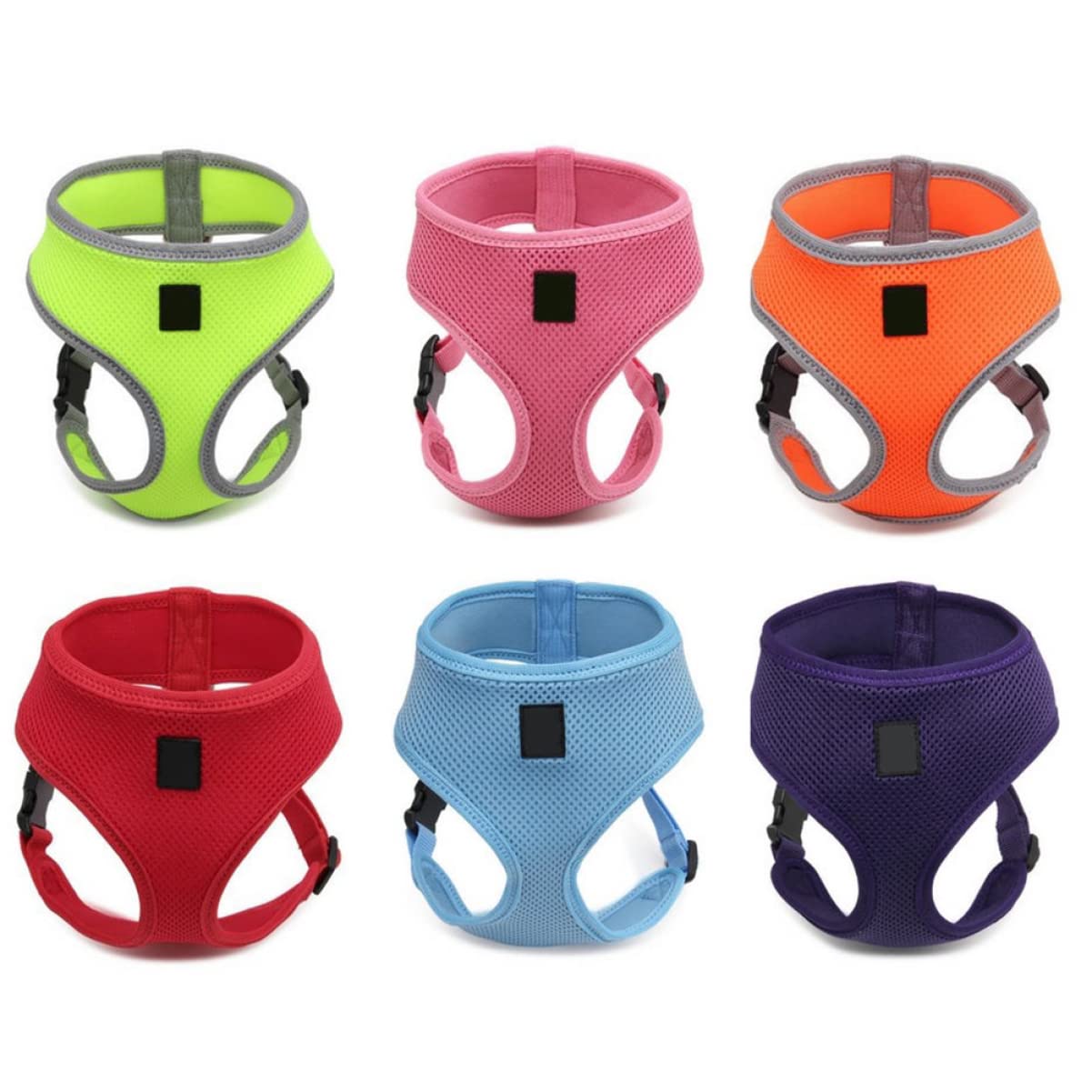 POPETPOP 3pièces pour Chiens Et Chats Gilet De Sécurité Ajustable Fluorescent Vert Ceinture De Traction Confortable pour Animaux De Compagnie