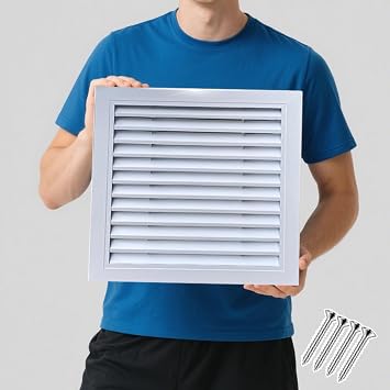 Access Panel/Attic Vent with Filter, Aluminum Alloy Inspection Panel with Screws, Plumbing Louvered Vent for Exterior Door/House/Garage65x120cm/26 x48