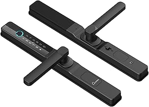 LAVNA Digital Door Lock with Fingerprint, WiFi, Mobile app, PIN, Card and Manul Key Access for UPVC, Aluminium and Wooden Doors (Slim) (Black)