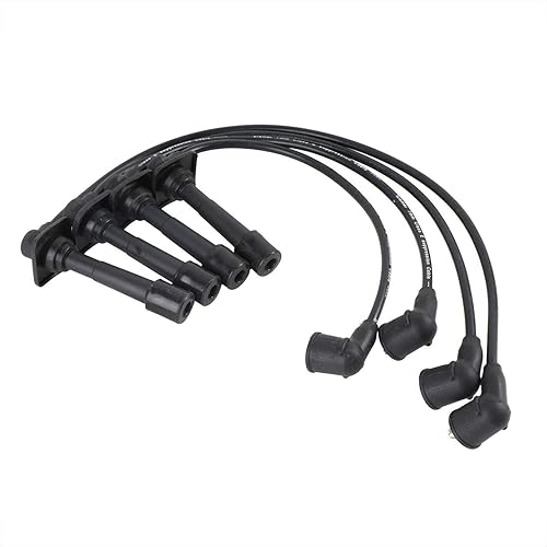 Cables de bujía de encendido de 0.276 in (juego de 4 piezas) para Mazda 626 L4 2.0L 1998-2002