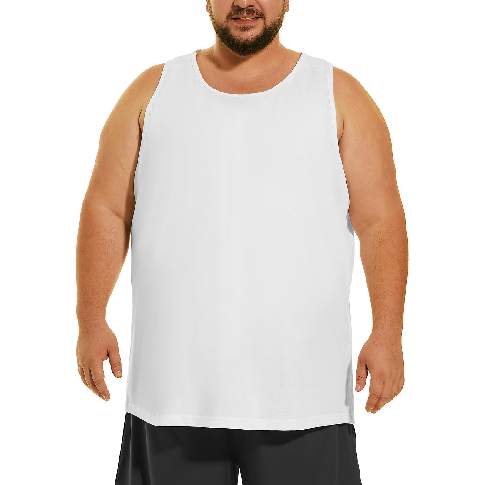 HOdo Big & Tall Mens Cotton Undershirts Sleeveless A-Shirts 2XL-6XL