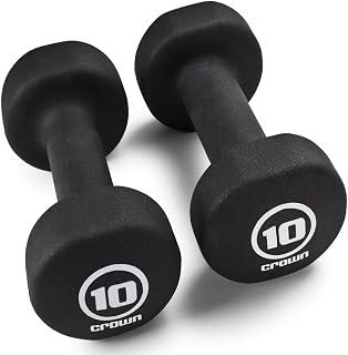 Pair of Neoprene Body Sculpting Hand Weights by Crown Sporting Goods (10 LB)