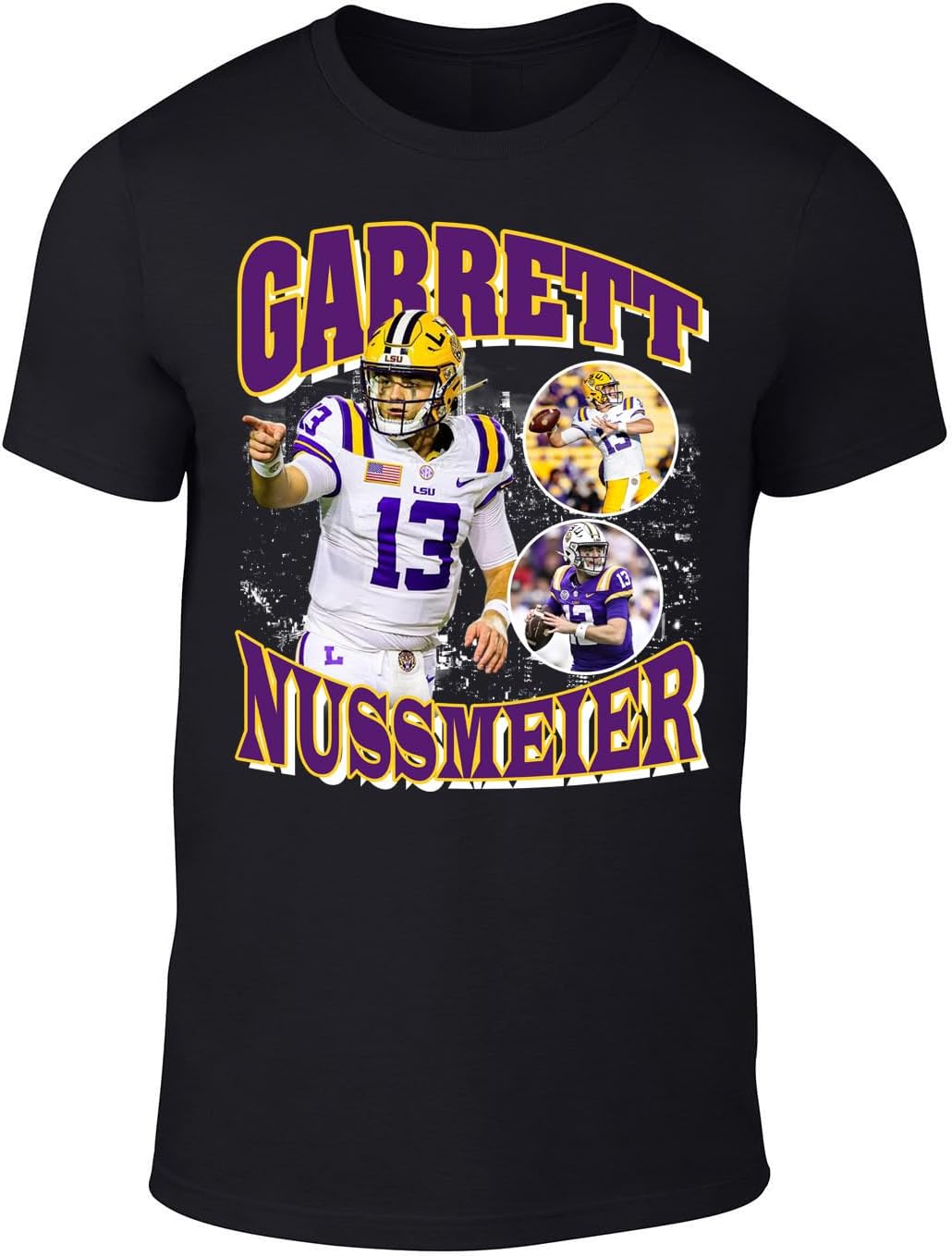 Garrett Nussmeier Bootleg Style Throwback Style T-Shirt Men's Adult