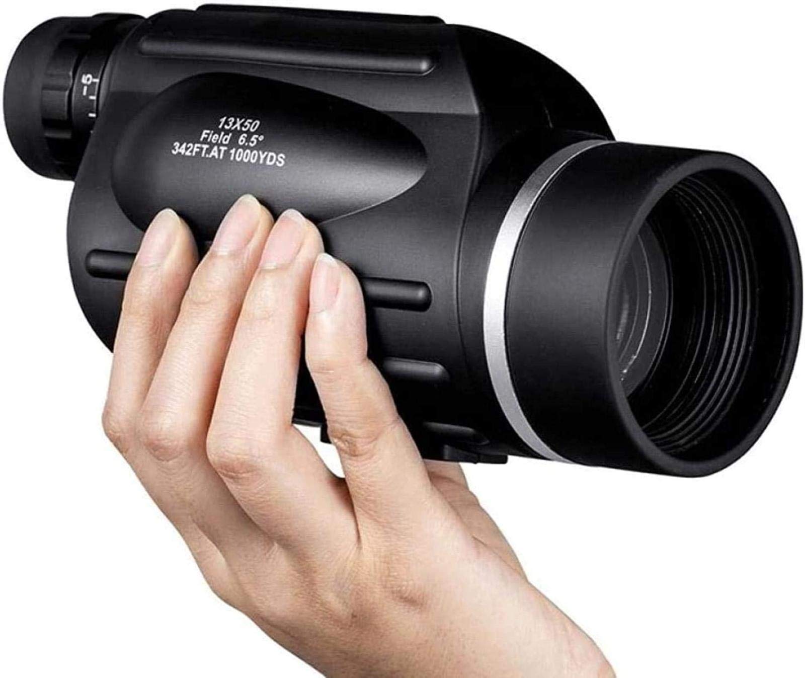 LYGXWJFC Lornetka dużej mocy, teleskop Hd Zoom 10X50 monokularowa lornetka wodoodporna ptak odporna na wstrząsy czarna, B do wewnątrz/na zewnątrz