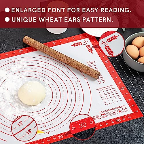 LIBGEYA Premium Silicone Pastry Mat - Non Stick Dough Mat for Effortless Baking - Non Slip Rolling Mat for Dough - Heat Resistant Pastry Mats for Shaping Pizza Pies Cookies Fondant Bread(24in by 16in) - Thumbnail 3