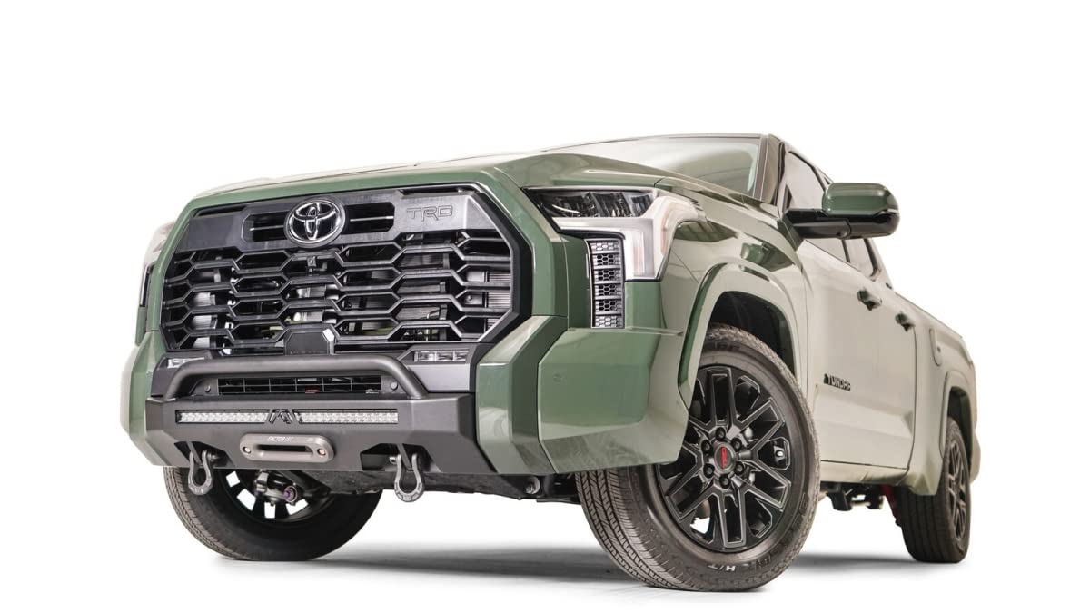 Fab Fours TT22-N5452-1 Winch Mount fits 22-23 Toyota Tundra - 2 Stage Black Powder Coated - w/Pre-Runner Guard