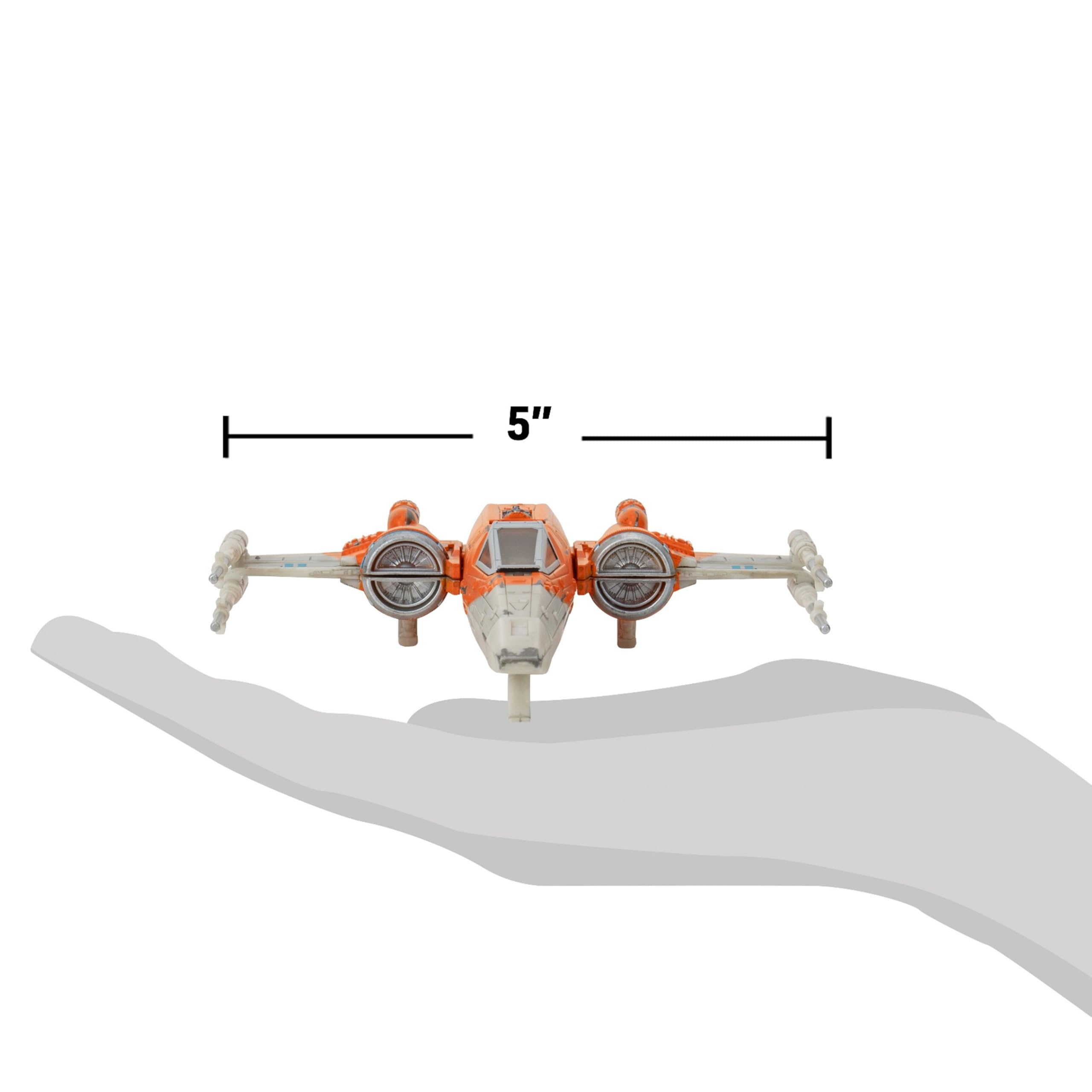 Bizak Star Wars Galaxy Squadron Schiff T70 Xwing Orange Medium, Maßstab 12 cm mit 1 Figur, offizielles Lizenzprodukt, für Sammler der Saga Fans (62610330)