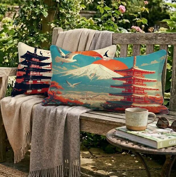 Housse coussin extérieur 40x80 de jardin pour canapé terrasse