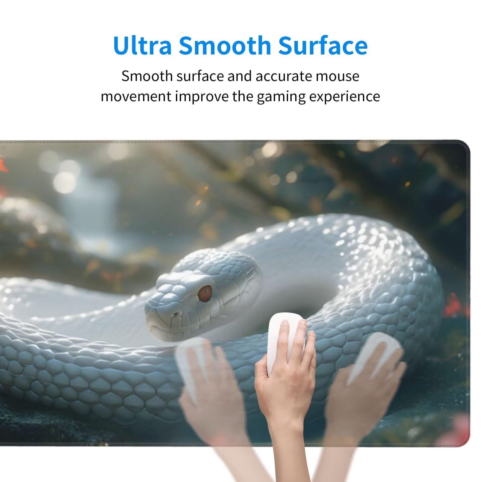 Tappetino Mouse Animale Tappetino Mouse XXL 1200 x 400 mm, Tcomputer Gaming Impermeabile e Antiscivolo Mousepad Serpente Accessori Scrivania per Migliorare Precisione e Velocit Gaming Mousepad U-330