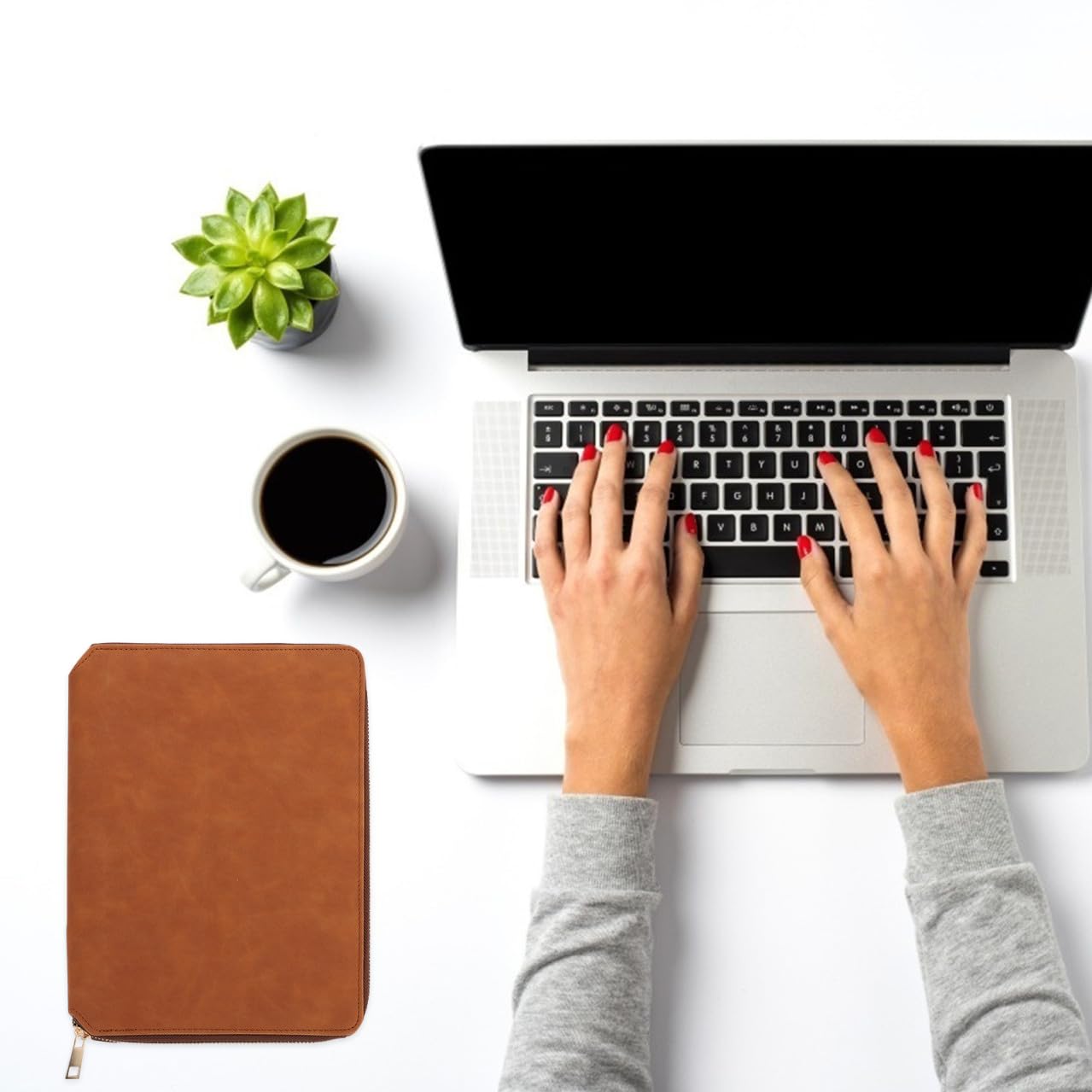 Cabilock Cuaderno de Negocios A5 con Funda de Cuero y Cremallera, Bloc de Notas Empresarial Multiusos para Oficina, Estudio y Hogar, Cuaderno de Planes Compacto y Funcional