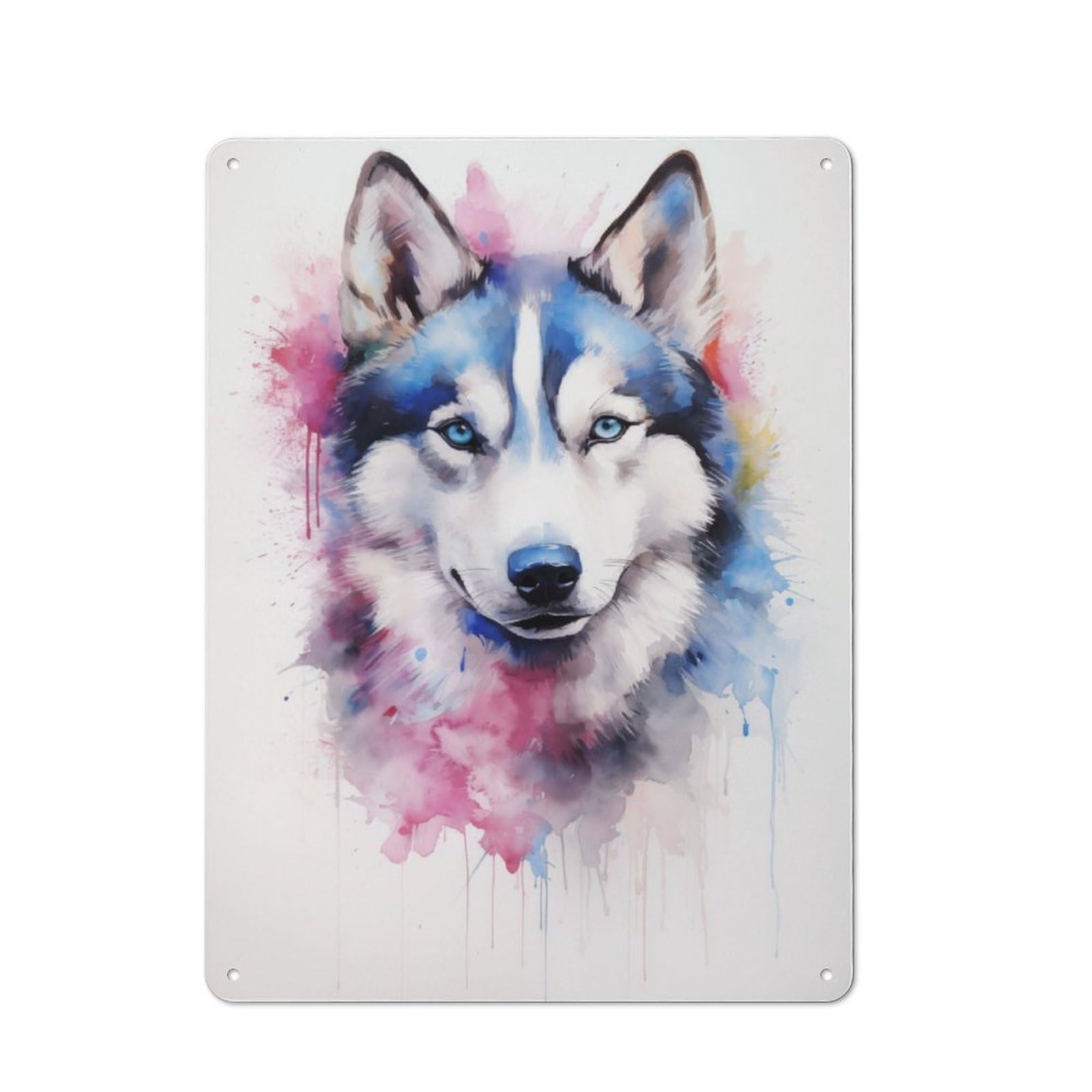 Junmoney Siberian Husky Portrait Vintage Metal Wall Sign 40X30cm For Studio Or Craft Room, For Vintage Wall Decor Fans, For Metal Sign Collectors