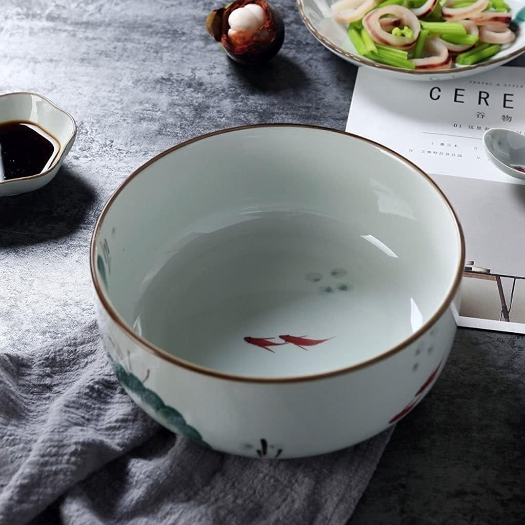 Ceramic bowl,ceramic bowl,Fruit Bowls Northern Europe Chinese Style Big Bowl Creative Hand Painted Ceramic Tableware Porcelain Cereal Bowl/Soup Bowl/Rice Bowl/Ceramic Bowl dessert bowl mixing bowl tab