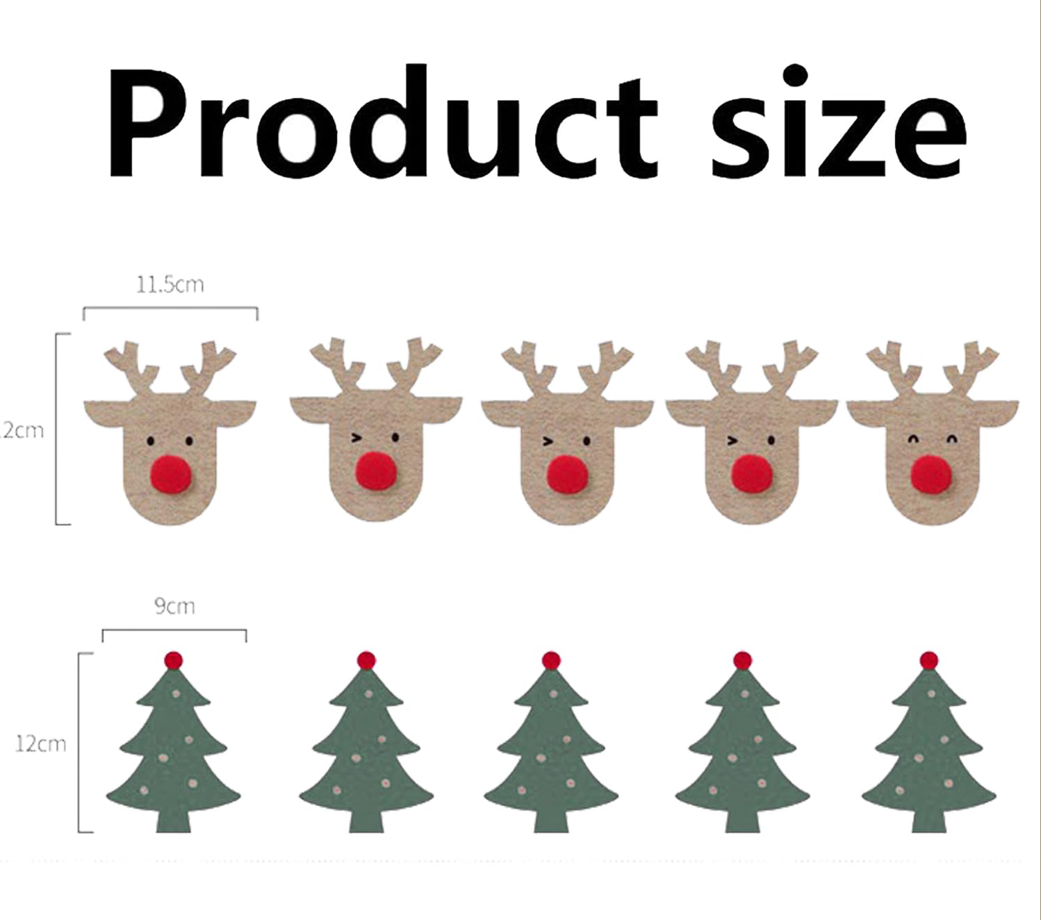 2pcs Christmas Reindeer Banners, Xmas Tree Elk String Flag for Indoors Outdoors Decorations, Green, ONE - Image 2