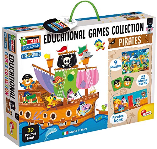 Liscianigiochi - Montessori - Colección de juegos educativos El Barco Pirata - Juego educativo preescolar para niños a partir de 3 años (EX72743)