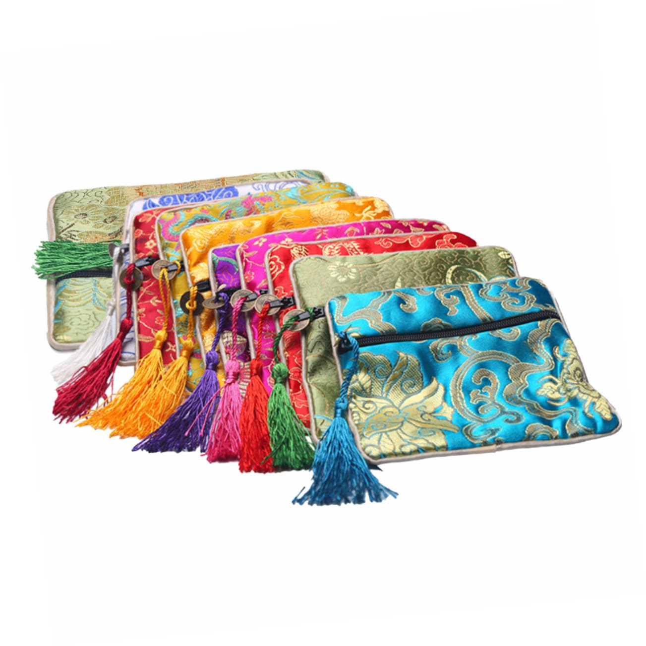 PRETYZOOM 10pcs Brocade Beads Storage Bag Chinese Style Jewelry Pouch Easy to Store and Present for Friends