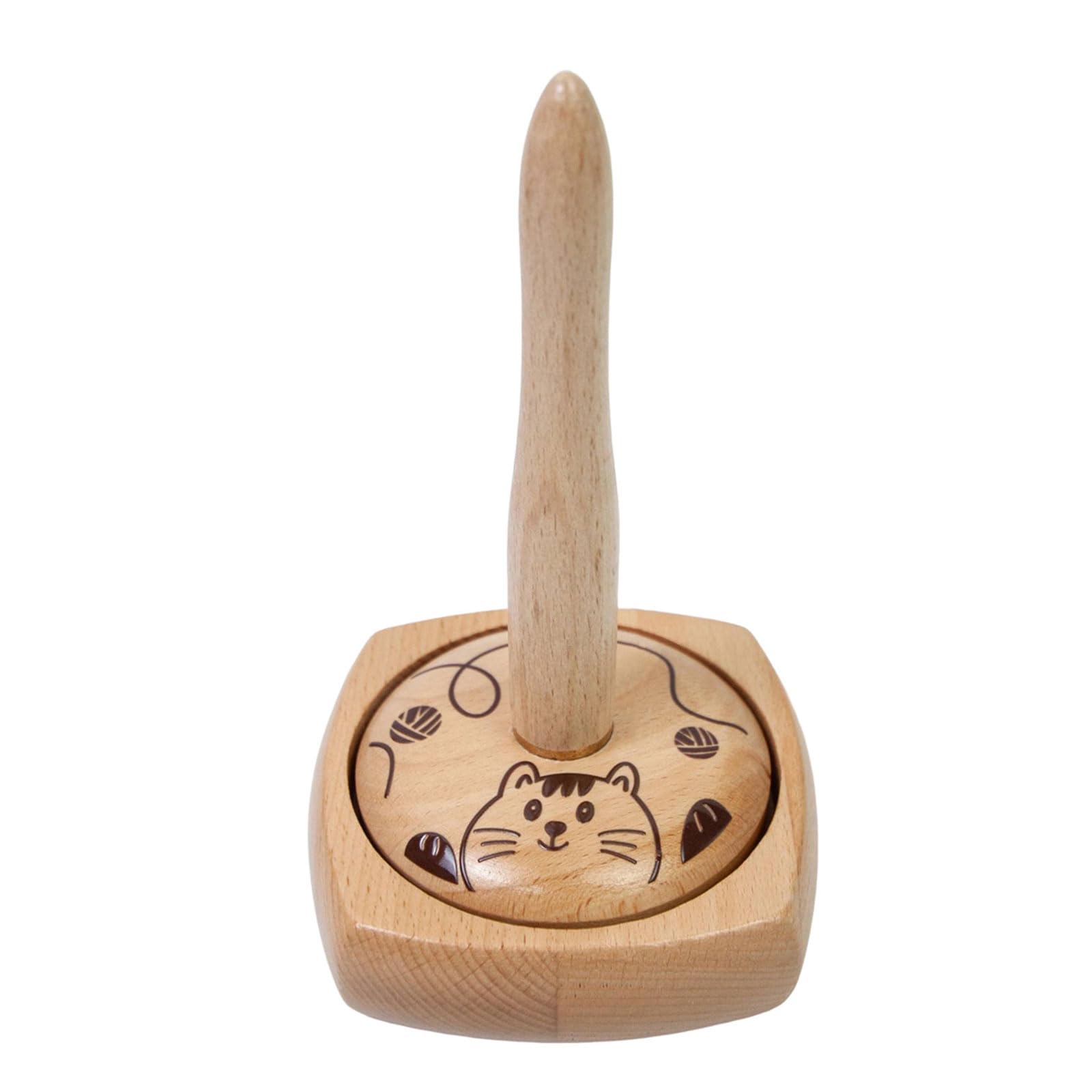 Soporte giratorio de madera para bolas giratorias, soporte para bolas, dispensador de ganchillo, bobinador de hilo de ganchillo, carrete de hilo de ganchillo