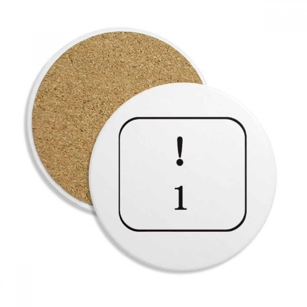 Clavier Symbole 1 Coaster céramique stop aux traces de verre et taches de café