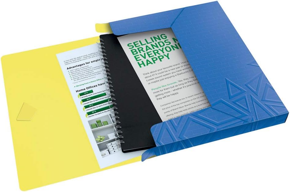 Leitz Box File, Holds up to 250 A4 Sheets, Elastic Closure, Flexible Plastic, Blue, Urban Chic Range, 39480032