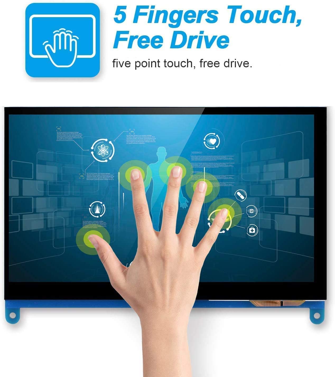 15 Monitor touchscreen con HDMI e display TFT-Schermo LED portatile per sicurezza CCTV postazione PC intrattenimento domestico Multi-Touch per progettisti d'ufficio utenti di sistemi di sicurezza