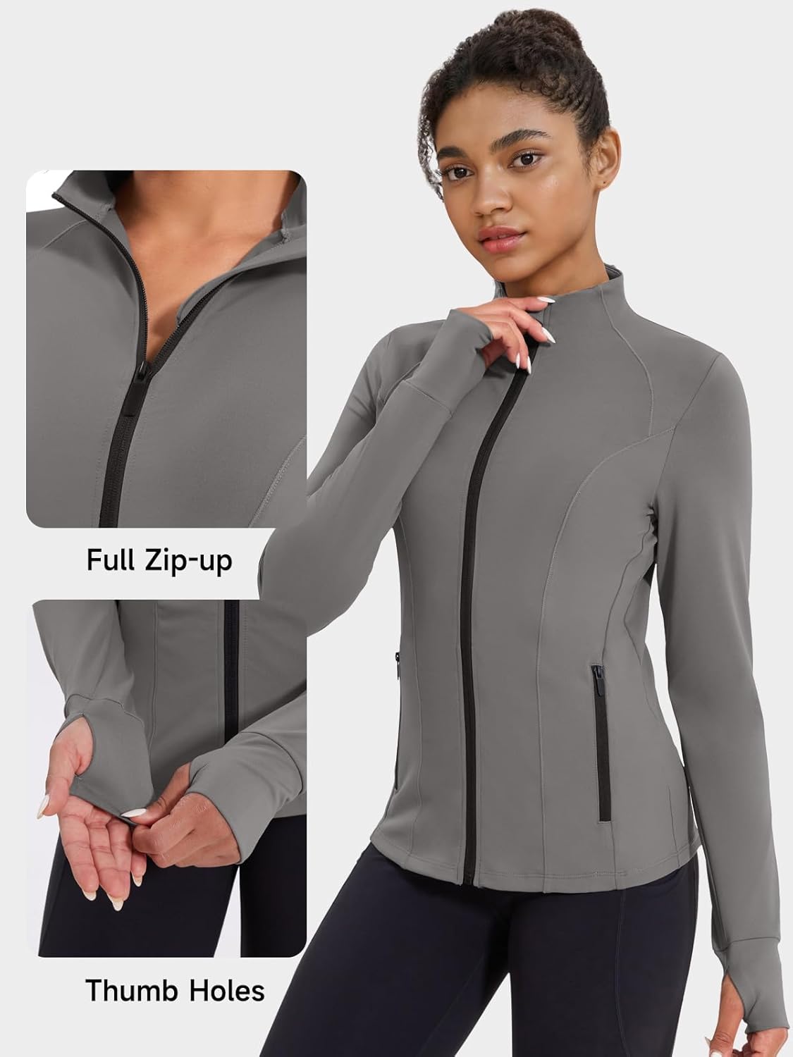 VUTRU Women's Workout Jacket Zip Up Athletic Lightweight Running Yoga Jacket with Pockets - Image 4