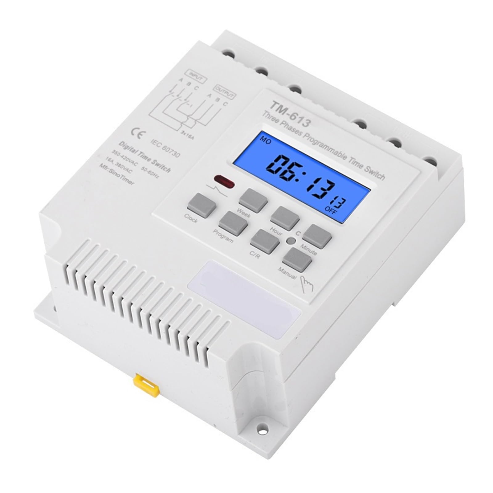 DEBLAN Drei Phasen 380v 415v TIMER programmierbarer Schalter mit Hintergrundbeleuchtung