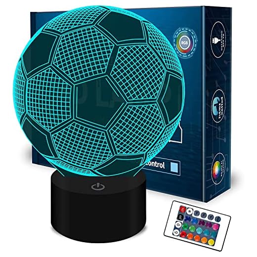 yiyicas 3D Ilusión óptica Lámpara LED Luz de noche Deco LED Lámpara 7 colores de control remoto con Acrílico Plano & ABS Base & Cargador usb