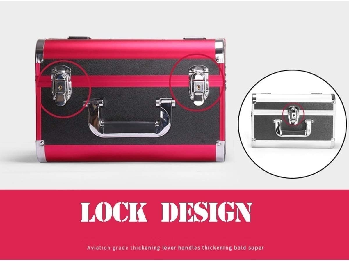 SUILU Rolling Makeup Train Case,Large Capacity Pull Rod Makeup Case, Used for Daily Storage Black