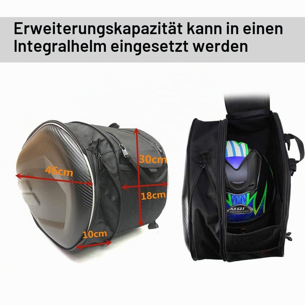 MIHUNTER Motorrad Seitentaschen, 36L-58L, Wasserdicht, Großvolumige Koffer Rear Seat Mehrzweck Erweiterbare, Gepäcktaschen für Motorrad