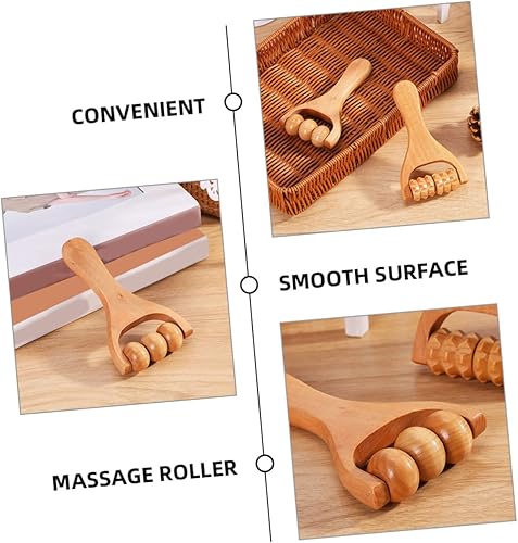 Miniatura 6 de Rodillo de masaje de madera, herramienta manual de rodillo muscular para piernas y pies de espalda, masajeador de terapia de mano para relajación y