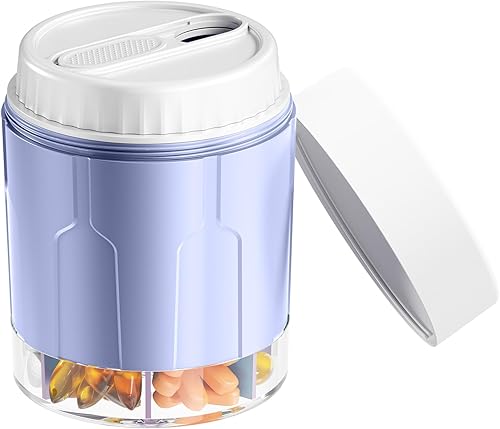 Zoksi Organizador de pastillas grande para mensual, organizador de botellas de vitaminas con 7 compartimentos, organizador de suplementos para