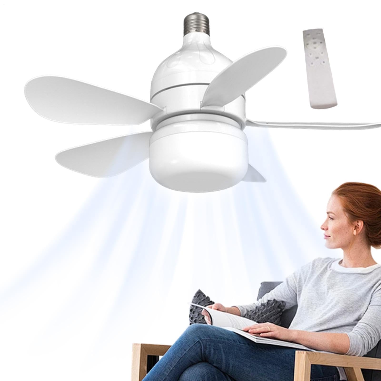 Ventilador con bombilla de bajo consumo con cuatro velocidades y luz integrada 8