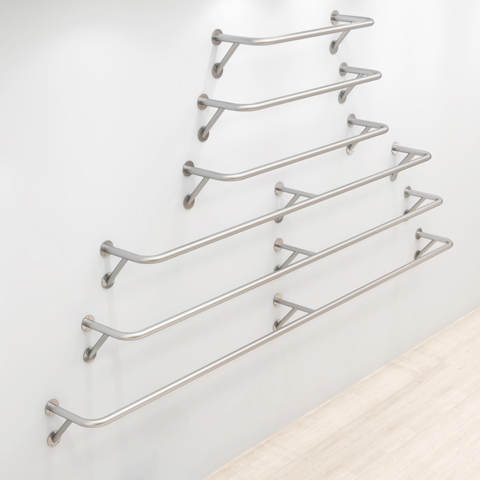 Perchero de Pared, Barra Moderna para Colgar Ropa, Perchero Comercial, de estantes para Colgar Ropa de Acero Inoxidable para Uso Comercial, Barra para Ropa de lavandería, Organizador