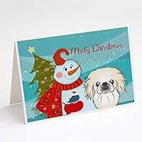 Vista 45 de Caroline's Treasures BB1861GCA7P Muñeco de nieve con Border Collie tarjetas de felicitación y sobres, paquete de 8 tarjetas en blanco con sobres