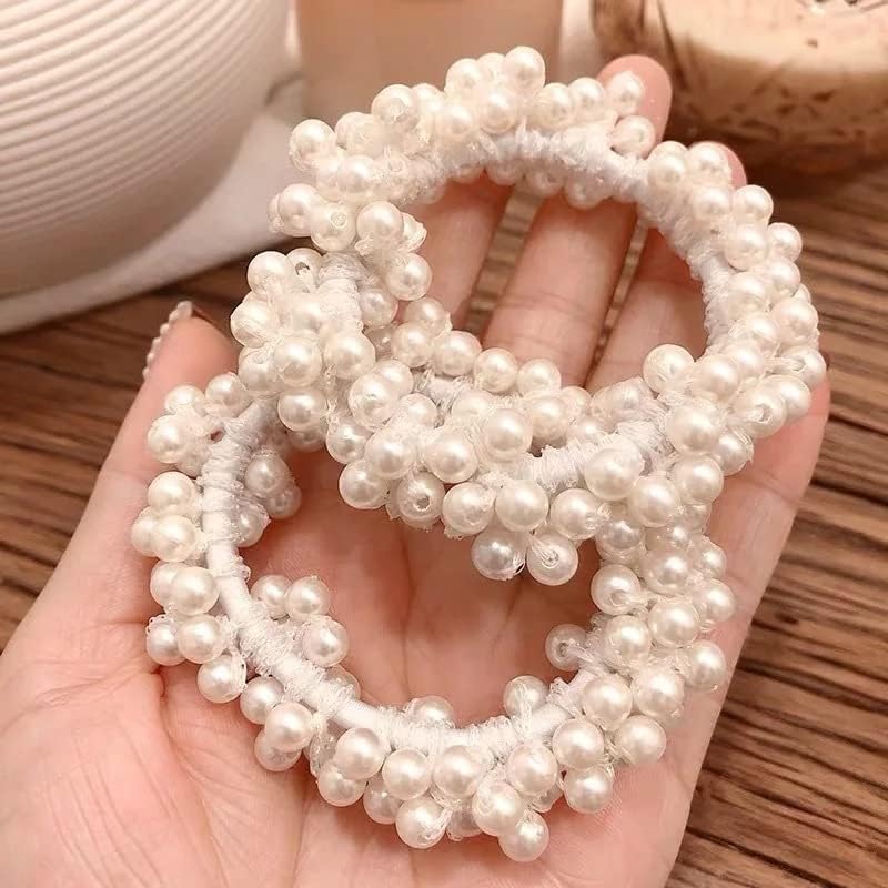SMARTBUYER 2 PCS Girls Elegant Net Red Pearl Hair Ties Beads Woman Scrunchies Rubber Bands Ponytail Holders Hair Accessories Elastic Hair Band (B0CQK5W5YJ) Amazon Price History, Amazon Price Tracker
