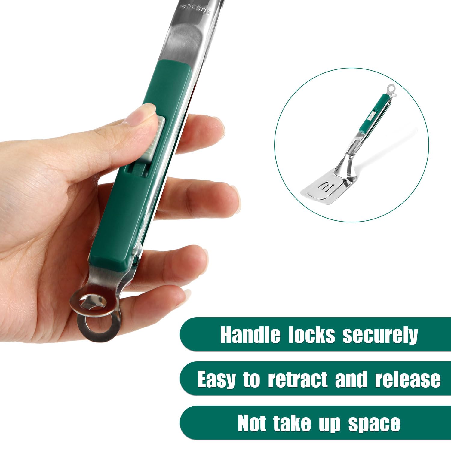 Pinza Spatola Da 30cm In Acciaio Inox - Per Griglie E Cucina - Manico Antiscottatura - Foto 9