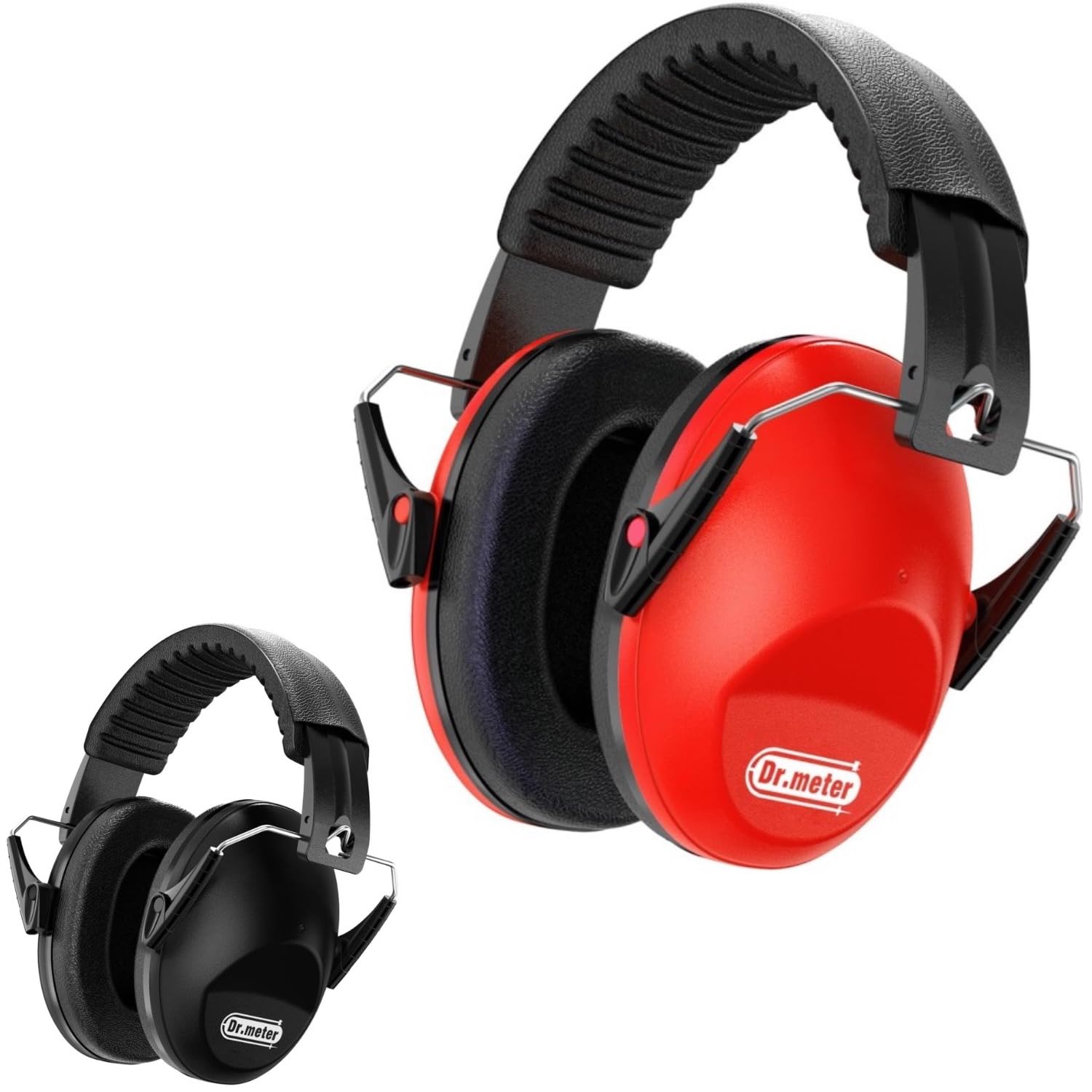 Dr.meter Noise Cancelling Ear Muffs, Black+Red Noise