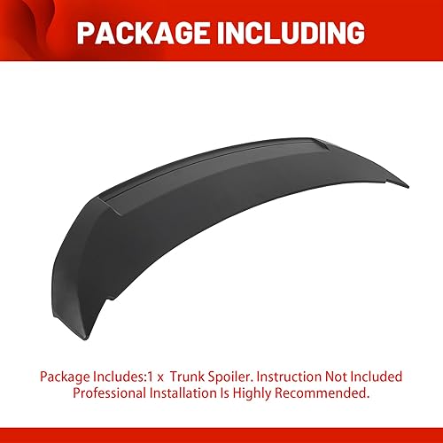 Miniatura 6 de ECOTRIC Alerón trasero para maletero compatible con Ford Mustang Coupé Shelby GT500 estilo negro sin pintar 2010-2014