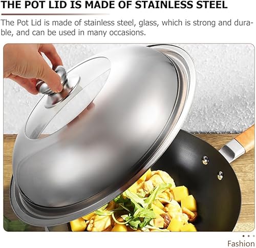 Miniatura 5 de STOBAZA 14 inch Universal Lid - Pots Lid Cover Stainless Steel Lid Fits All 14 Inch Pots/Pans/Woks