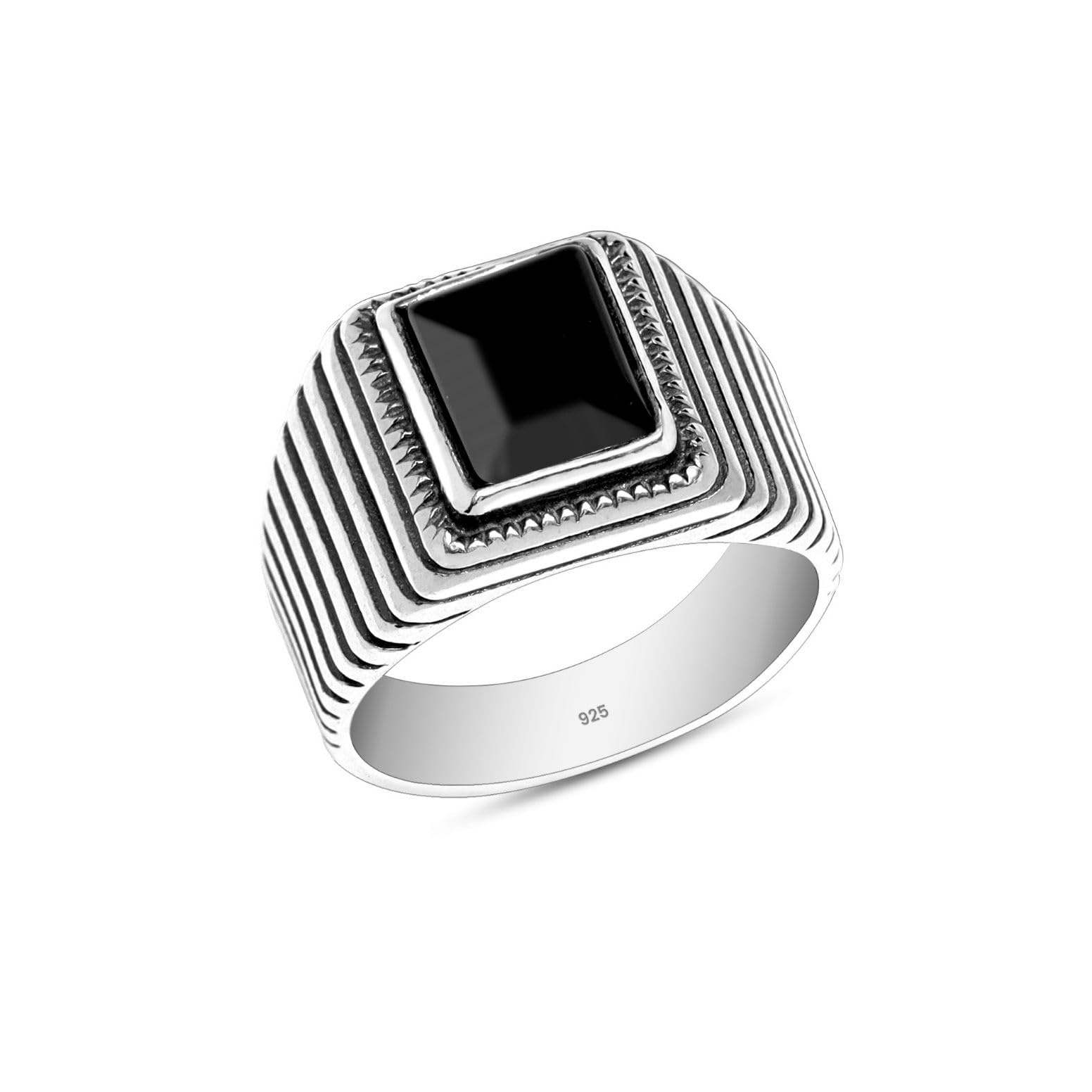 925 Sterling Silver BIS Hallmarked Black onyx Stone Statement Ring for Men and Boys-image-48