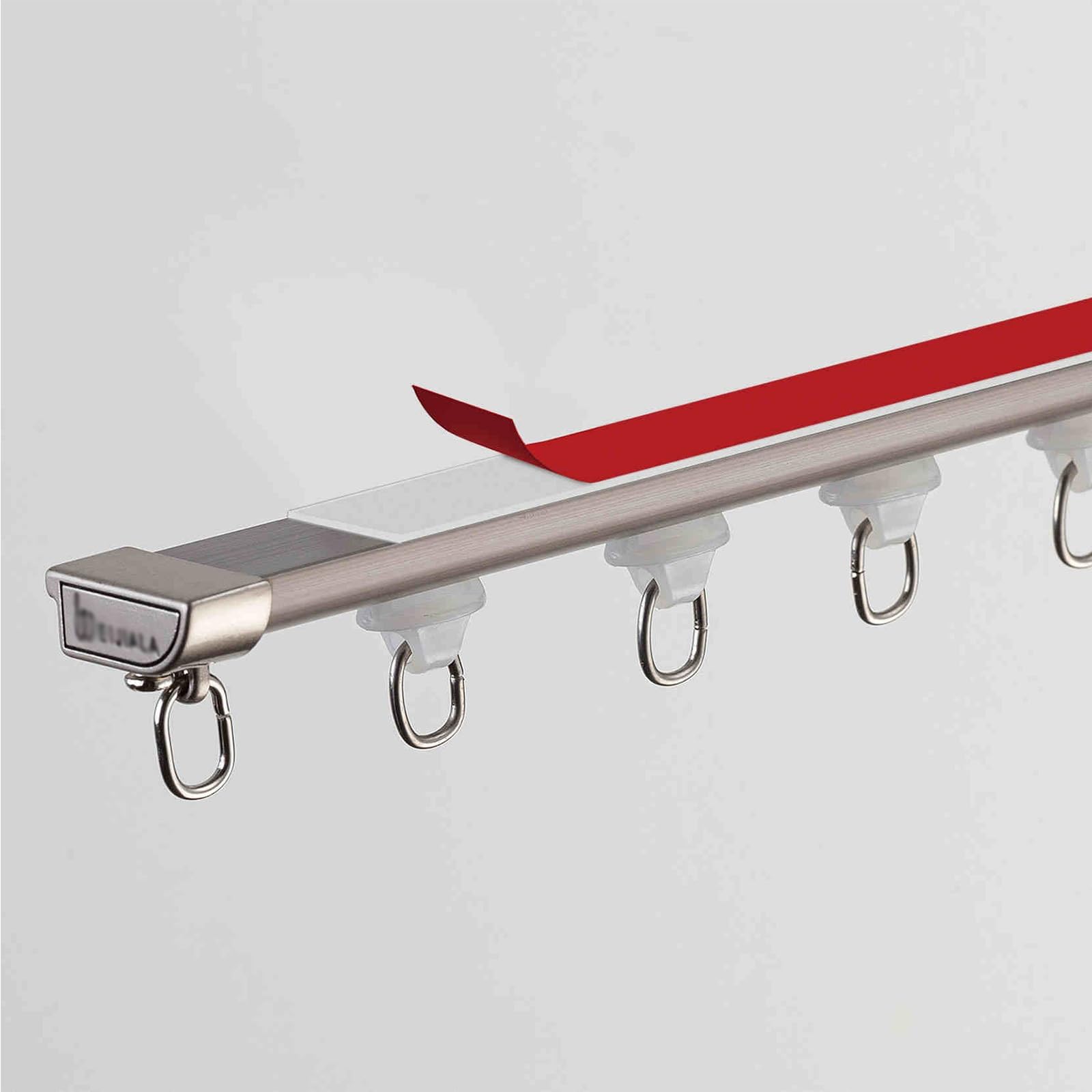 Mzqmk Champagne Self Adhesive Curtain Track, Ceiling Curtain Track No Drill,Curtain Track Ceiling Mount, Curtain Track For Rv, Trailer, Home(,300Cm/(9.8Ft))