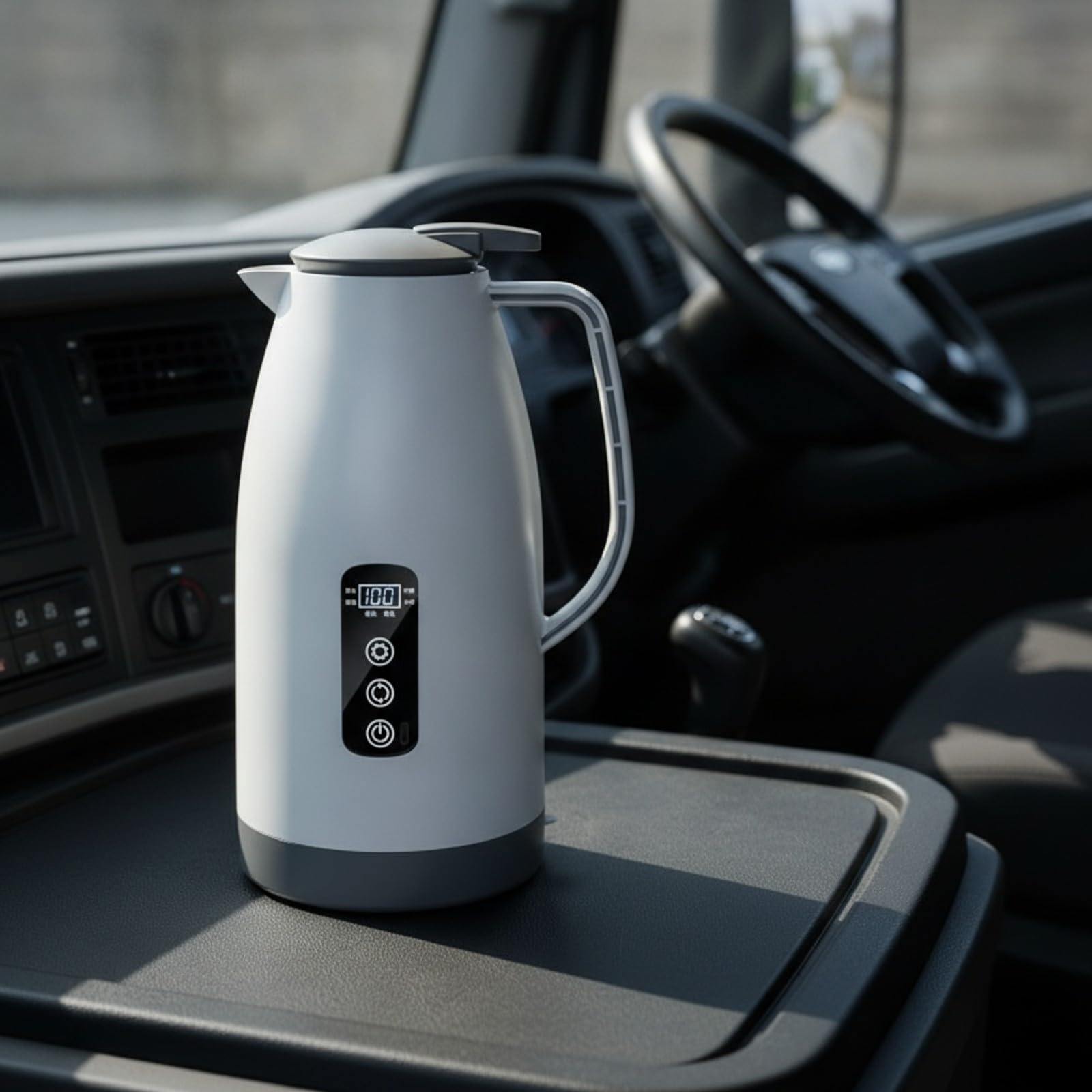 Bollitore per Veicoli | Portatile, Bollitore Elettrico in Acciaio Inox, Compatto, per Spostamenti Quotidiani, Nero