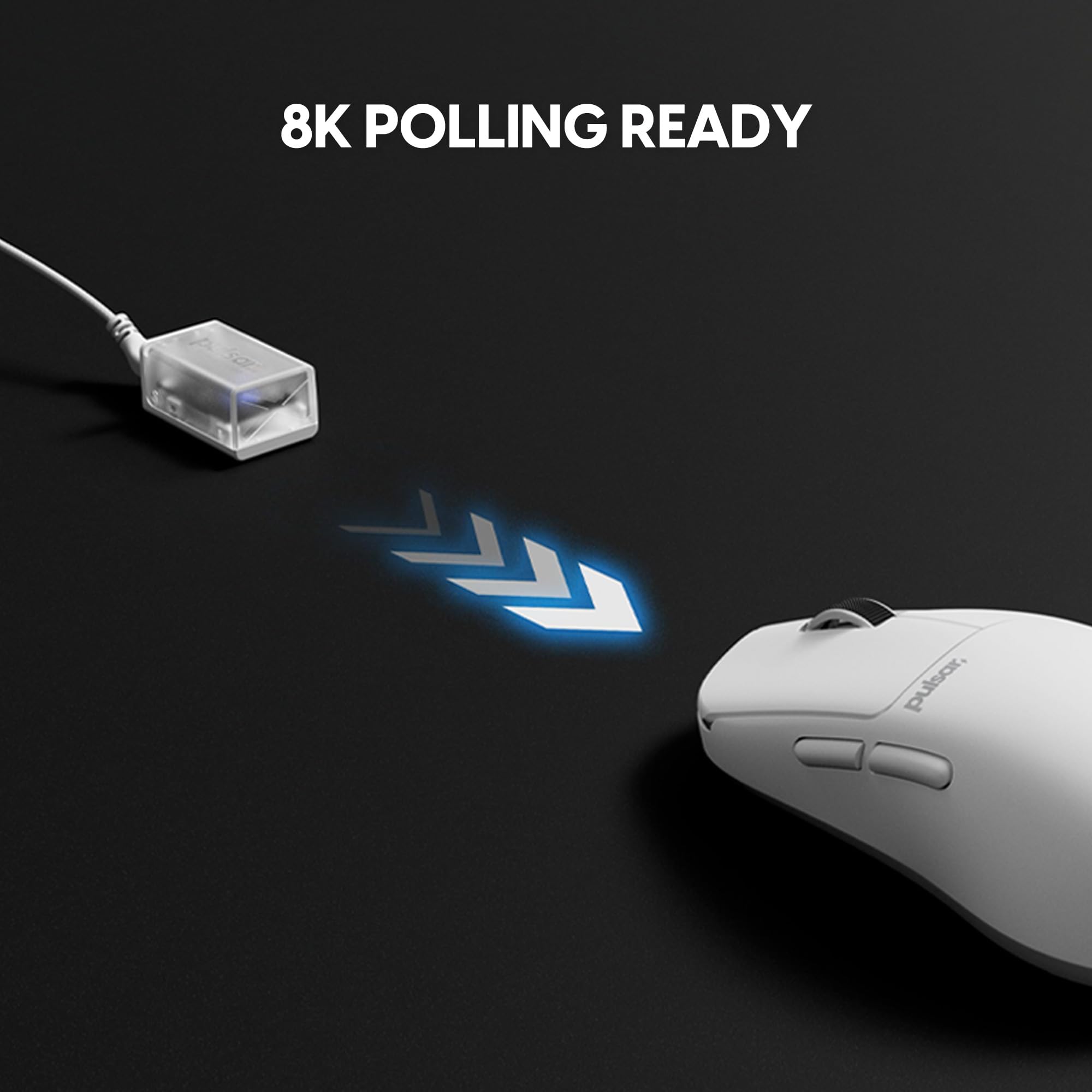 Pulsar Gaming Gears X2N CrazyLight Mouse Gaming wireles, Mini, Uyuni Bianco | Ultraleggero 1.34 oz (38g), Simmetrico, Narrow Side, Gobba posteriore media, Relaxed Claw/Claw Grip, XS-1, 32K DPI, 8K