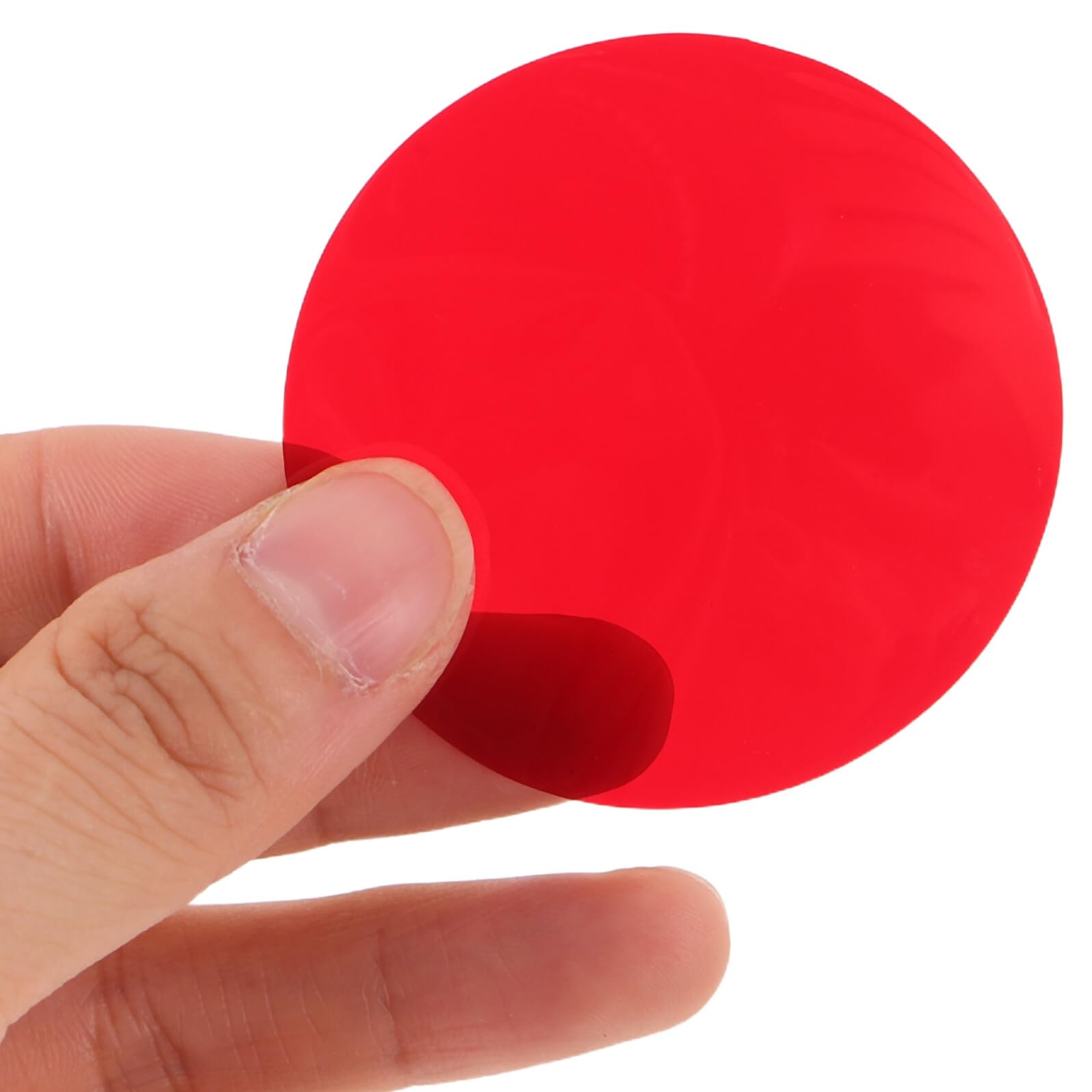 SHINEOFI Lot de 20 Autocollants Film Coloré Translucide Rouge 50 MM Filtres à Gel Ronds pour Éclairage LED Diffuseur Chaud pour Lampes et Projecteurs D’Ambiance Maison et Studio